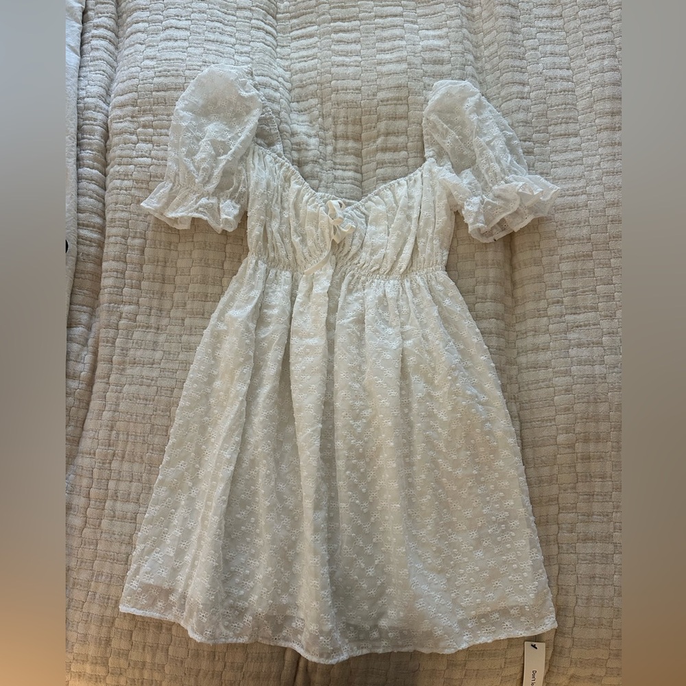 Reformation Ivory Textured Channa Dress